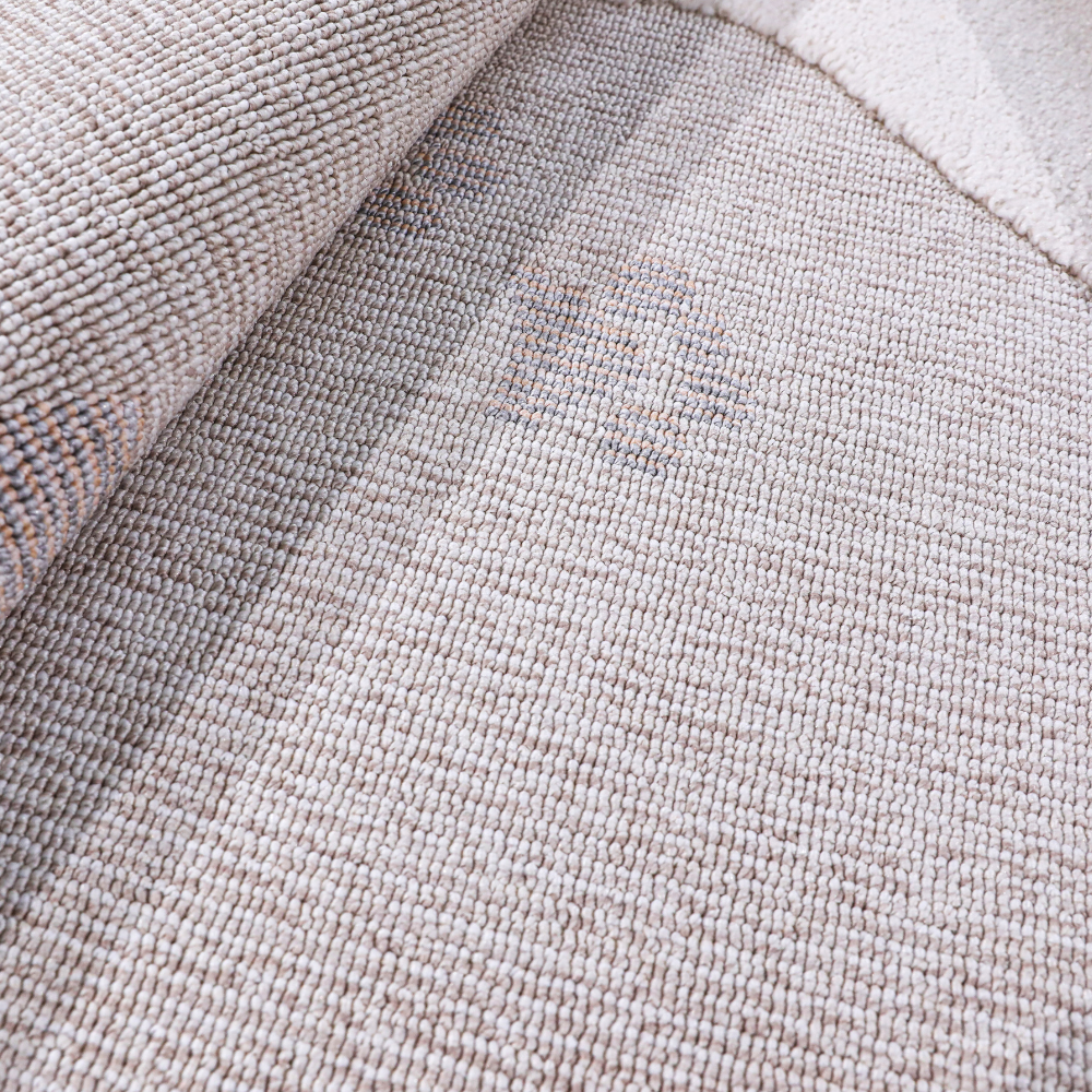 Close-up of Gentle Illusions Cat Woven Rug with soft texture and subtle cat paw prints.