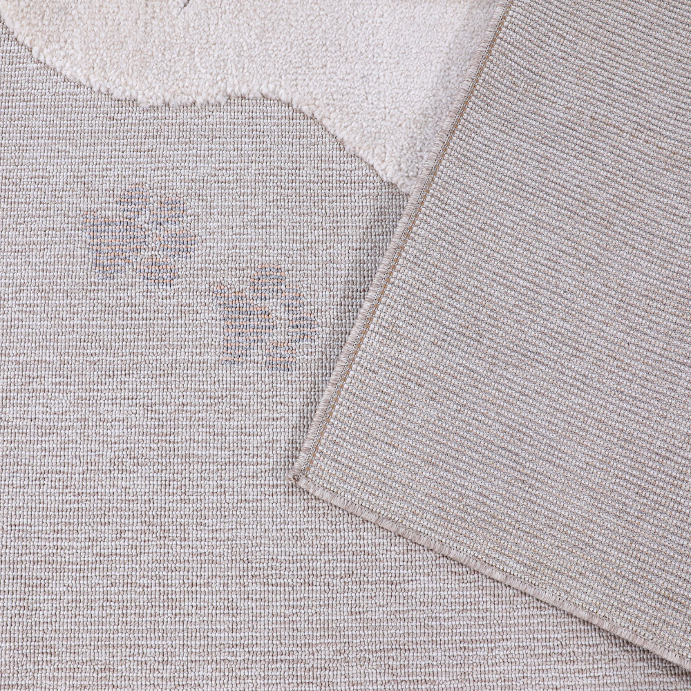 Gentle Illusions Cat Woven Rug close-up with soft texture and delicate paw prints.