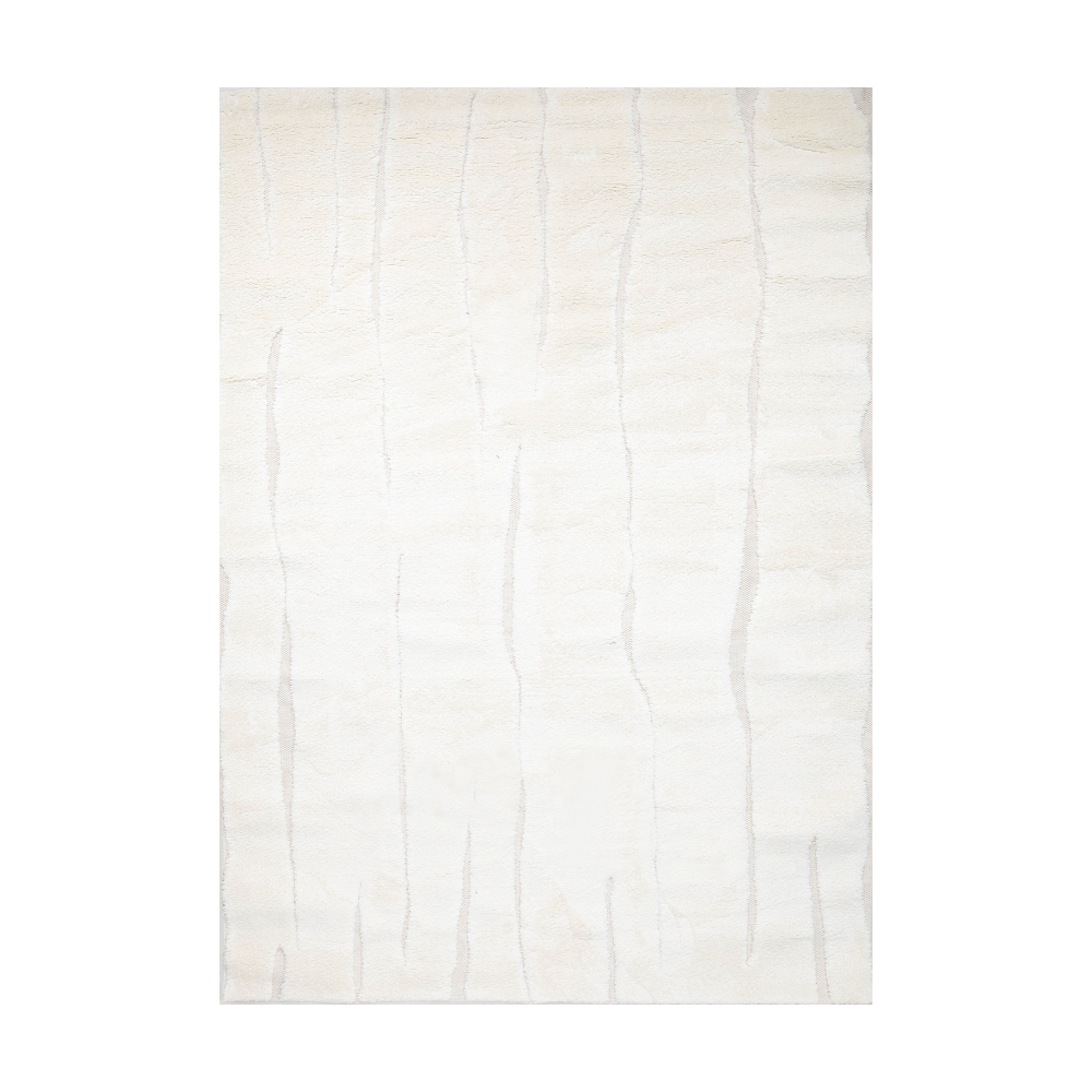 Lorien Stripe Textured Rug in cream color with subtle stripe pattern