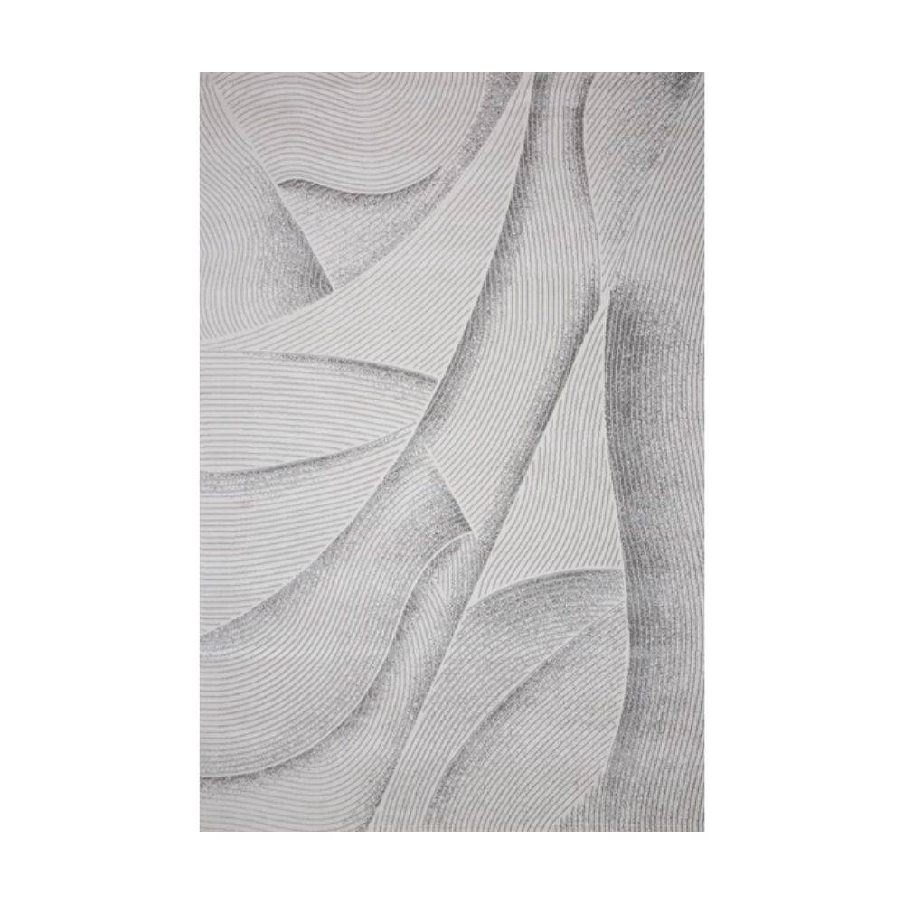 Trilun modern textured rug in gray with abstract wave patterns